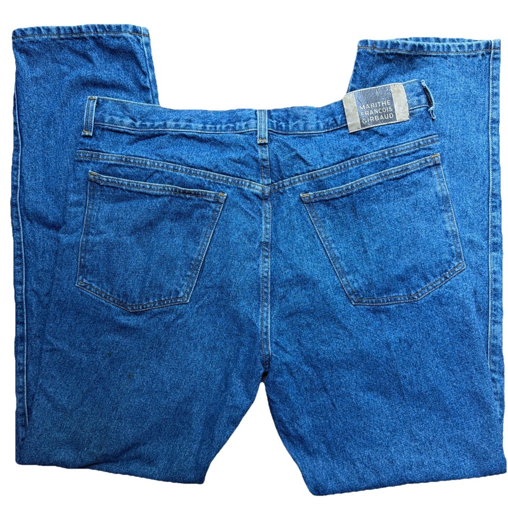 Vintage 90s Marithe Francois Girbaud 40x35 Blue Baggy Denim Jeans Wide Leg Y2K